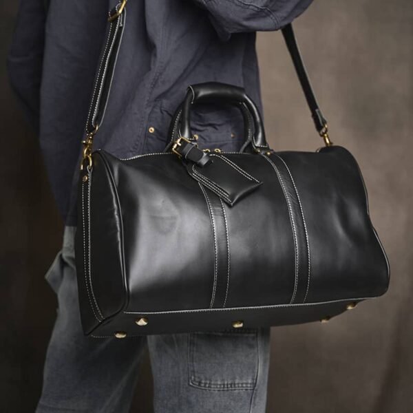 Retro Leather Weekender Travel Bag | Leather Tote Bag Supplier - Image 15