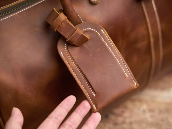 Retro Leather Weekender Travel Bag | Leather Tote Bag Supplier - Image 13