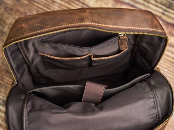 Vintage Leather Backpack | Handmade Flip-Top backpack - Image 16