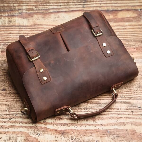 Vintage Leather Handbag | Leather Large Crossbody Bag 6 Vintage Leather Handbag | Leather Large Crossbody Bag - Image 6