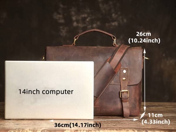 Vintage Leather Handbag | Leather Large Crossbody Bag 9 Vintage Leather Handbag | Leather Large Crossbody Bag - Image 9