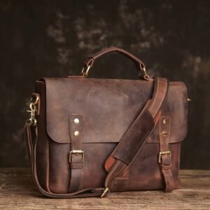 Vintage Leather Handbag | Leather Large Crossbody Bag