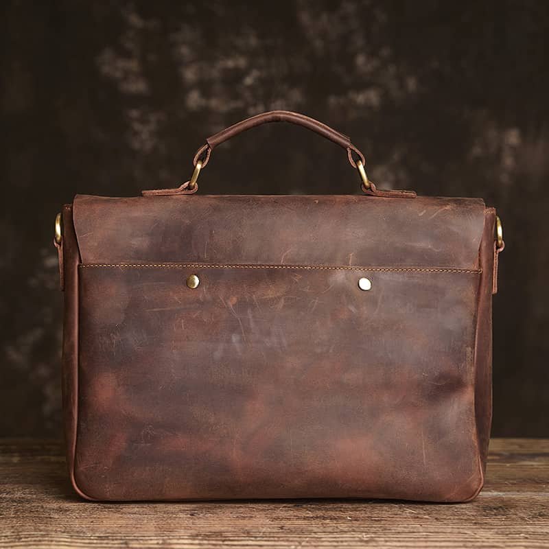 Vintage Leather Handbag | Leather Large Crossbody Bag 4 Vintage Leather Handbag | Leather Large Crossbody Bag - Image 4