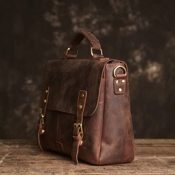 Vintage Leather Handbag | Leather Large Crossbody Bag 5 Vintage Leather Handbag | Leather Large Crossbody Bag - Image 5