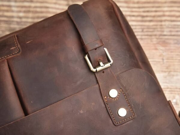 Vintage Leather Handbag | Leather Large Crossbody Bag 12 Vintage Leather Handbag | Leather Large Crossbody Bag - Image 12