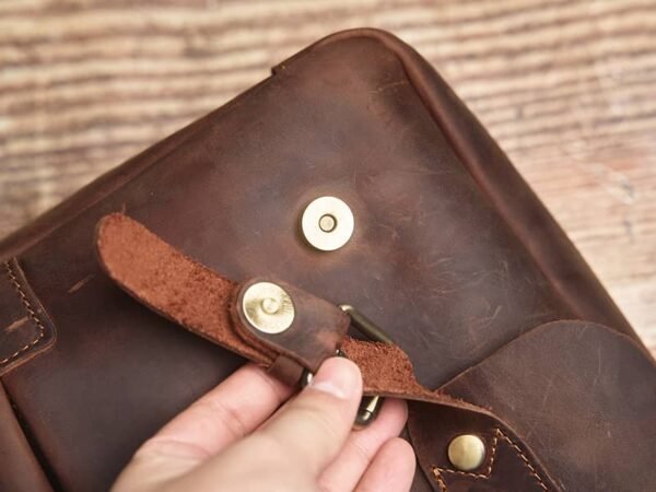 Vintage Leather Handbag | Leather Large Crossbody Bag 14 Vintage Leather Handbag | Leather Large Crossbody Bag - Image 14