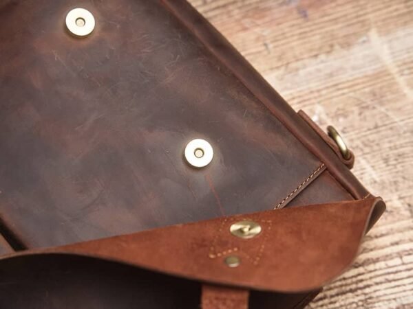 Vintage Leather Handbag | Leather Large Crossbody Bag 13 Vintage Leather Handbag | Leather Large Crossbody Bag - Image 13