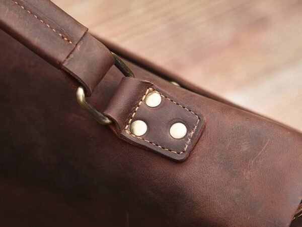 Vintage Leather Handbag | Leather Large Crossbody Bag 10 Vintage Leather Handbag | Leather Large Crossbody Bag - Image 10