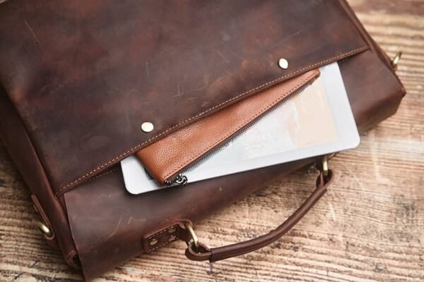 Vintage Leather Handbag | Leather Large Crossbody Bag 17 Vintage Leather Handbag | Leather Large Crossbody Bag - Image 17