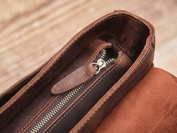 Vintage Leather Handbag | Leather Large Crossbody Bag 16 Vintage Leather Handbag | Leather Large Crossbody Bag - Image 16